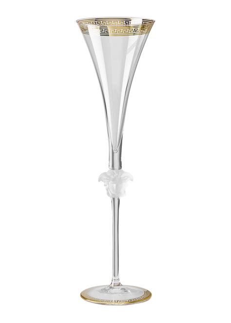 versace medusa d'or champagne flute.